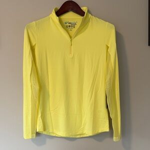 IBKUL Bright Yellow Long-Sleeve Quarter-Zip Performance Top